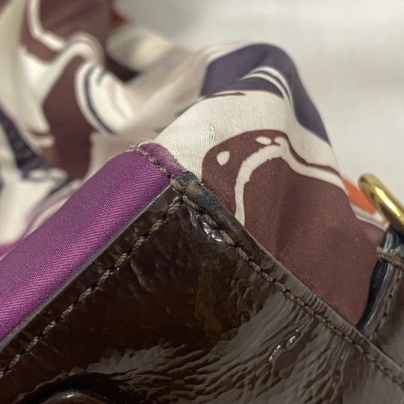 ❗️SOLD ❗️Coach F20034 Brown Multi Ashley Hand Scarf Print Satchel Bag Purse - Picture 10 of 10